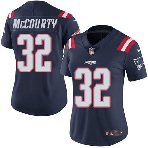 Women's Limited Devin McCourty Nike Jersey Navy Blue - #32 Rush NFL New England Patriots